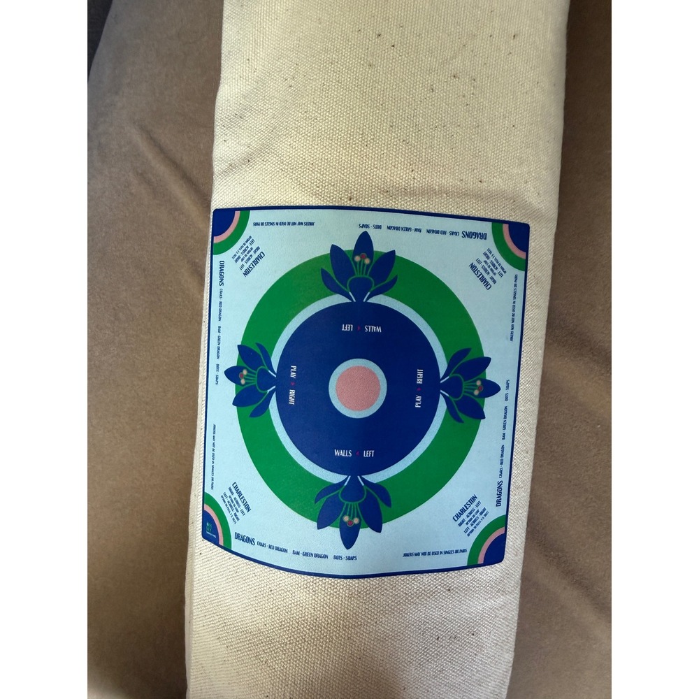 Oh My Mahjong Preppy Soiree Mat Canvas Play Mat with Carrying Sleeve Blue Green
